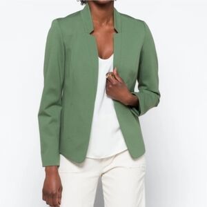 41 Hawthorn Stella Notched Collar Ponte Blazer Sz M Green